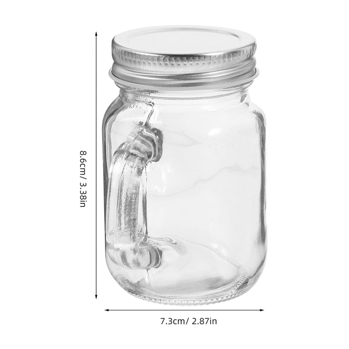 GALPADA Kleiner Mason Gläser Tragbar und Dicht Abgeschlossen aus Glas 6 Stück mit Henkel und Luftdichtem Deckel für Outdoor Aktivitäten und Reisen