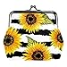 Sunflower Stripe Zickzack Line Veganes Leder Münzgeldbörse Wechseltasche Vintage Geldbörse mit Drucken für Frauen Mädchen