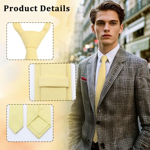 Image of Cotton 2.56'' Skinny Ties for Men, Neckties for Casual, Business | Solid color ties for men for party, daily use, dating, office