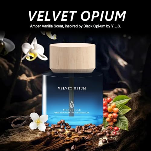 Image of Car Air Freshener 50ML (1.7 FL OZ) Car Air Fresheners Diffuser, Amber Vanilla Fragrance Oil Car Air Freshner, 180+ days Long Lasting Car Perfume, Wooden Cup Design, Made in USA