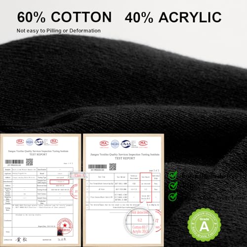 Image of 2 Pack Satin Lined Beanies for Men and Women Warm Cuffed Winter Hats | 60% cotton and 40% acrylic knit with smooth satin lining, stretch fit, cuffed ear coverage, and two-hat value for winter wear