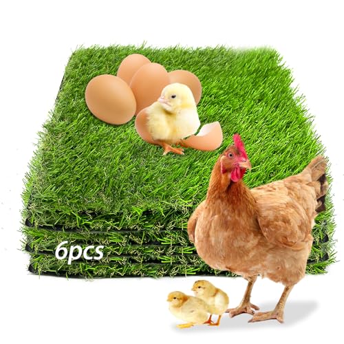 Image of Nesting Box Pads for Chickens Washable,6PCS Reusable Laying Hen Nesting Pads Artificial Grass Rug Green Fake Turf Chick Mat Chicken Coop Accessories (11.8 inchx11.8 inchx1.18 inch)