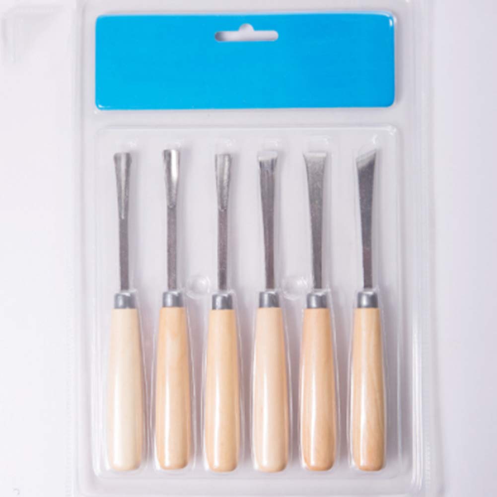 Chisels, Wood Carving Chisel Set 6 Pieces Woodworking Carving Hand Tools with Wooden Handles DIY Woodworking Sculpting Tools for Beginning Student Carpenters Carvers Artist and Many Other Professions