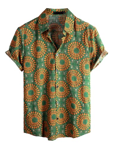 Image of VATPAVE Mens Casual Hawaiian Floral Shirts Short Sleeve Button Down Tropical Shirts Beach Summer Shirts