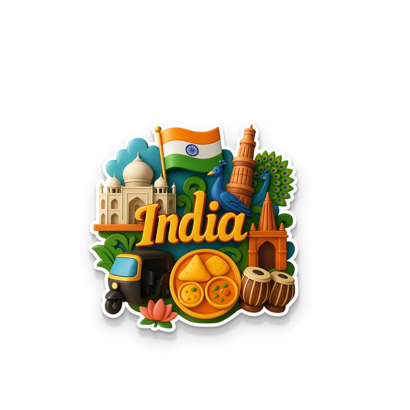 Image of India 01 Fridge Magnets, Glossy Finish, Stylish Magnet for Fridge, Wardrobe & Metal Surfaces