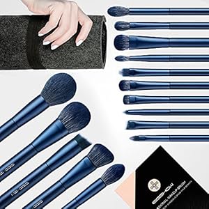 Makeup Brush Set, EIGSHOW Professional Makeup Brushes Kit Foundation Powder Concealers Eye Shadows Makeup 15 Piece for Eye Face Liquid Cream Cosmetics Brushes Kit (BLUE)