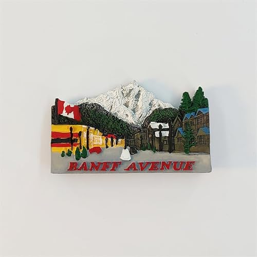 Banff Avenue, Canada, Featured Streets, Tourist Souvenirs, 3D Painting, Home Decoration, Magnetic Refrigerator Stickers