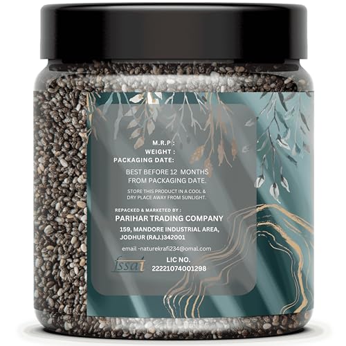 Image of THE NATURE KRAFTS Chia Seeds 100g, Organic, Non-GMO, High in Protein, Vegan, Seed Form (100 g)
