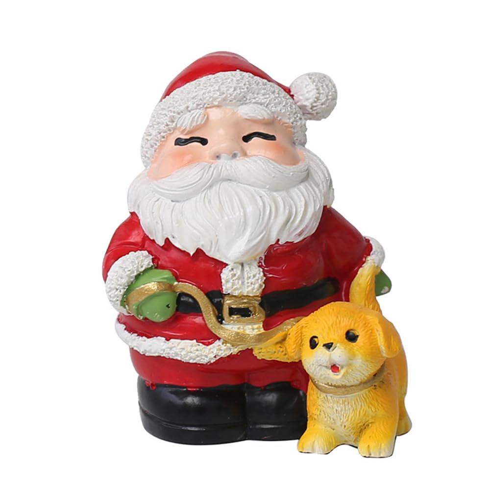 Mioyoow Santa Claus Christmas Miniature Figurines, Mini Xmas Style Finger Statue With Snowman For Home Party Diy Decor