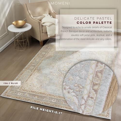 Momeni ISABEISA-1BLU2780 Rugs Isabella Traditional Medallion Flat Weave Area Rug, 2'7 Inch X 8' Runner thumb #1