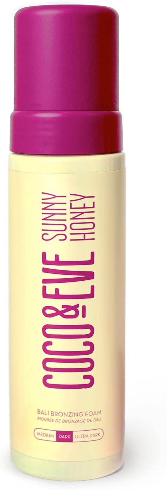 Sunny Honey Self Tanner Foam - (Dark) Fast Drying, Streak-Free Sunless Tanning Mousse, Tropically Scented Lightweight Natural Looking Tan, Non-Sticky, Vegan, Cruelty Free | 6.7 Fl Oz
