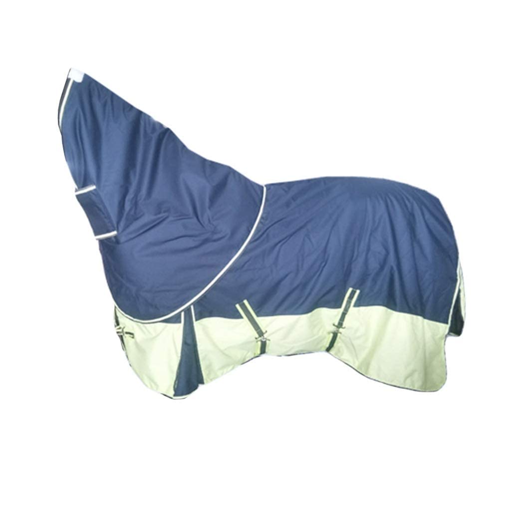 Couverture imperméable cheval chaude et coupe-vent bleu 145cm pour l'extérieur