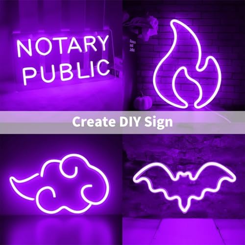 Image of Neon Strip Light, 16.4 feet, Flexible Silicone LED, IP65 Waterproof, with 12V Adaptor, for Bedroom, Gaming Room & Home Decor | 5 Meter | (Purple)