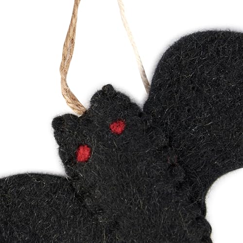 Image of Primitives by Kathy Halloween Felt Bats and Pumpkins Garland - 72 inch Seasonal Home Decor