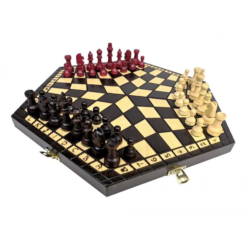 Jeu d'échecs pour trois joueurs 35 x 20 cm