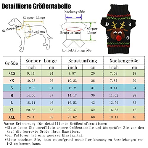 HRTTSY Hundepullover für Weihnachten Cartoon Rentier Haustier Katze Winter Strickwaren Warme Kleidung