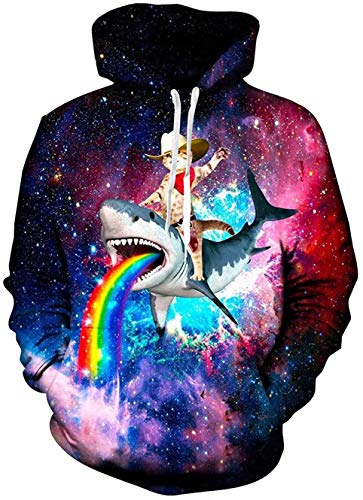 3D Imprimé Pullover Capuche Requin et Chat Graphique Top Sweat Femme Nouveauté Hoodies Tops...