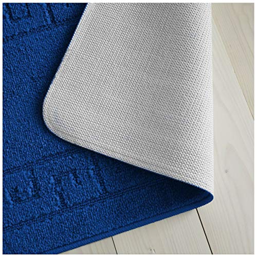 GAVENO CAVAILIA Ultra Plush 2 Piece Greek Bath Mat Anti Slip Pedestal Set, Extra Absorbent 100% Polypropylene Bathroom Toilet Rug, Regular (50x80, 50x40 cm), Royal Blue