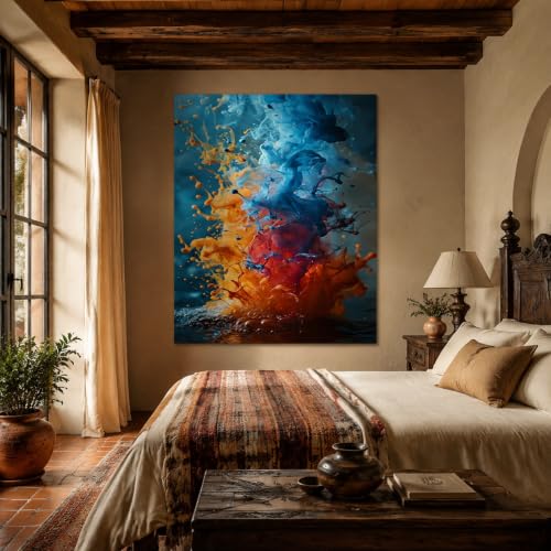 Tapestry wall decor abstrait grand format déco de fenêtre multicolore