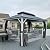 PURPLE LEAF 10' X 14' Hardtop Gazebo Metal Double Roof White Aluminum Frame Outdoor Heavy Duty Carport with Curtain and Netting for Patio, Garden and Backyard, Grey
