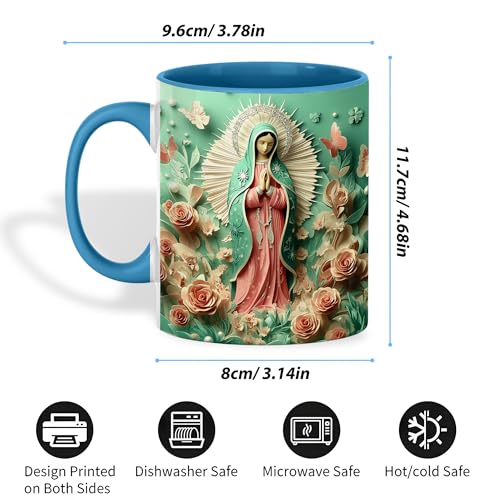 Taza de Cerámica Virgen de Guadalupe 11oz Azul miniatura 5
