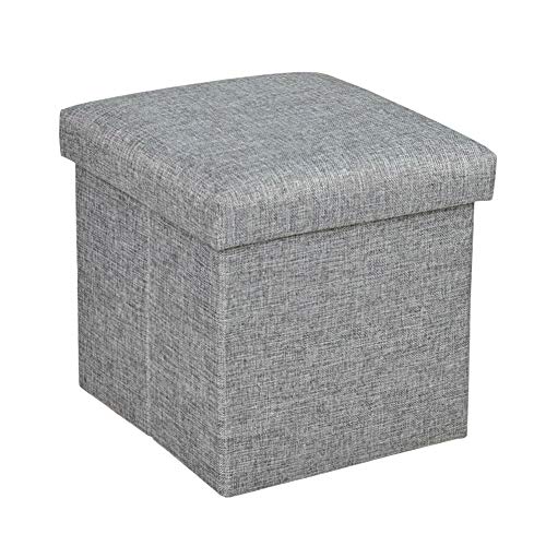 Wintao Polsterhocker Sitzhocker Sitzbank Fußstütze Spielzeug Aufbewahrungsbox Stoff faltbar Cube Fußhocker grau 30 x 30 x 30 cm