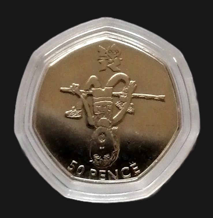 Olympics 2012 Athletics 50p coins (Dated 2011) - Lightly Circulated in a Heptagon acrylic capsule Holder