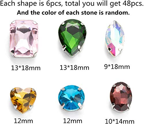 Sew-On-Rhinestones-Choupee-48PCS-Mixed-Shapes-Flatback-Sew-On-Glass-Rhinestone-Sewing-Claw-Rhinestone-for-Craft-Clothes-Garments-Dress-Earring-Belt-and-Shoes-Mixed-Silver-Claw Sew-On-Rhinestones-Choupee-48PCS-Mixed-Shapes-Flatback-Sew-On-Glass-Rhinestone-Sewing-Claw-Rhinestone-for-Craft-Clothes-Garments-Dress-Earring-Belt-and-Shoes-Mixed-Silver-Claw