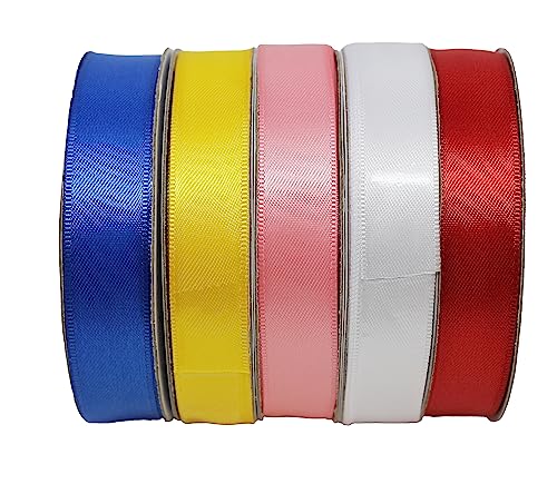 Bright Ideas 15mm Satin Ribbon Spools 5 x 20m Assorted - Image 2