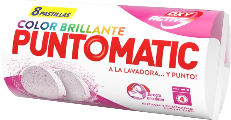 Puntomatic Color | Detergente en Pastilla para Lavadora | 8 pastillas - 4 Lavados