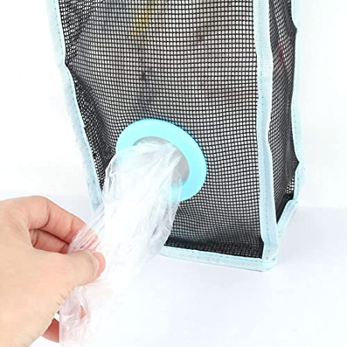 Image of Wall Mounted Foldable Hanging Mesh Garbage Collector, Net Storage Polythene Breathable Grocery Shopping Cloth Bags Kitchen Plastic Container Trash Carrier Bag Holder Organizer For Kitchen Home Use.