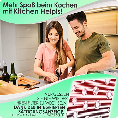 Kitchen Helpis® 2X Dunstabzugshaube Flachfilter, 57x54cm, 1mm dick, Universal Filter Dunstabzugshaube zuschneidbar, mit Sättigungsanzeige, starke Filterleistung, 100% kompostierbar, Abzugshaube Filter – Bild 6