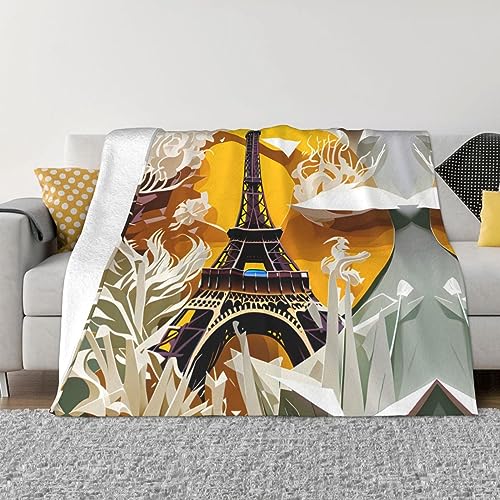 Couverture Tour Eiffel en flanelle douce pour canapé et lit - 2