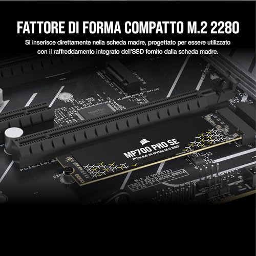 MP700 PRO SE 4 TB M.2 PCIe Gen5 x4 NVMe 2.0 SSD – M.2 2280 – Fino a 14.000 MB/s Lettura Sequenziale – TLC NAND ad Alta Densità – Nero - Hdd - Immagine 5