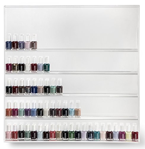 Acrylic Nail Polish Wall Organizer & Beauty Care Storage Rack Holds Up To 100+ Bottles | byAlegory (Clear) Wall Mounting Hardware & Instructions Included Makeup Organizer