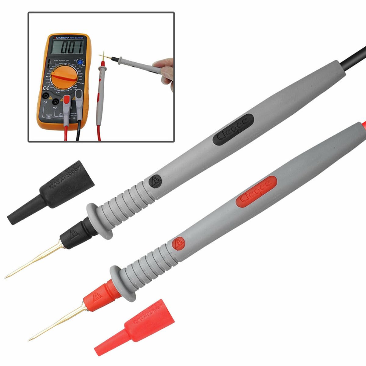 Kit Puntali Tester Multimetro Set Affidabile 21 in 1 Clip Coccodrillo Elettrica in PVC per Test Elettrici Professionali