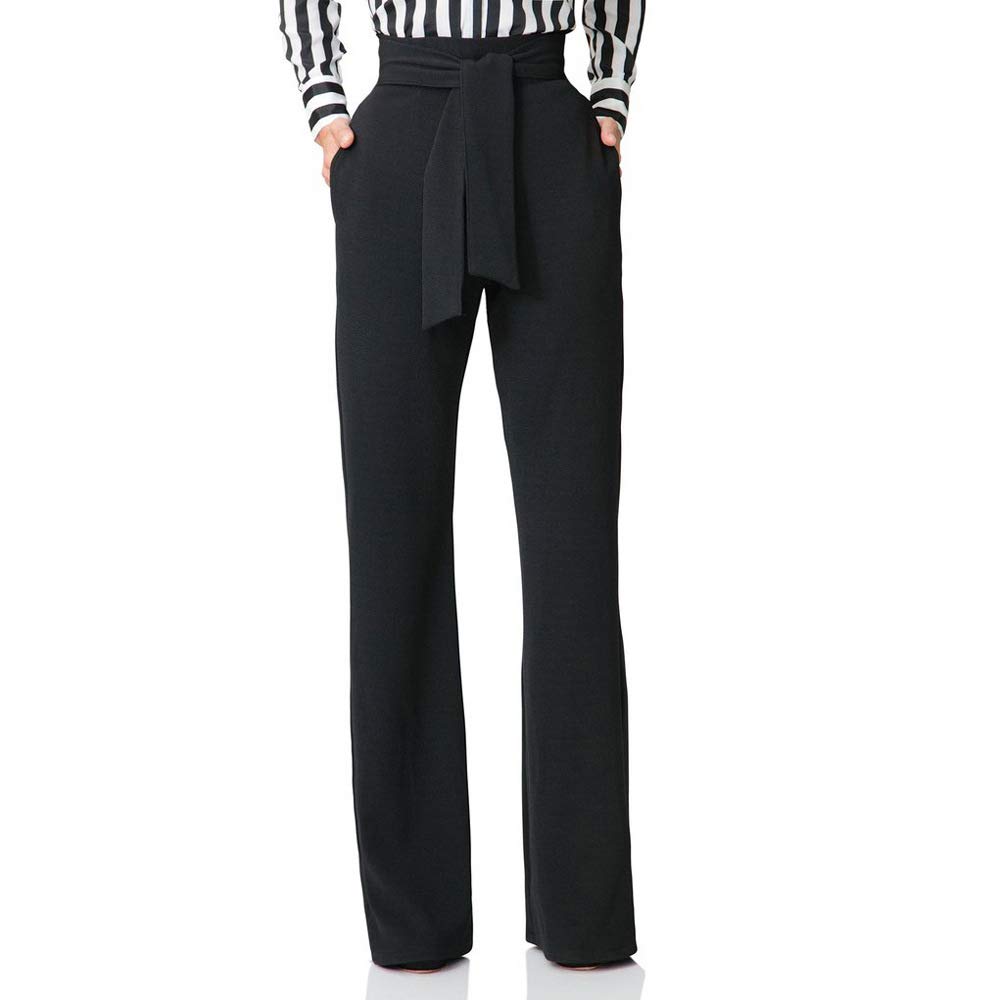 LKOUS Women's Dress Pants Stretchy High Waisted Wide Leg Pants Business Work Pants for Office