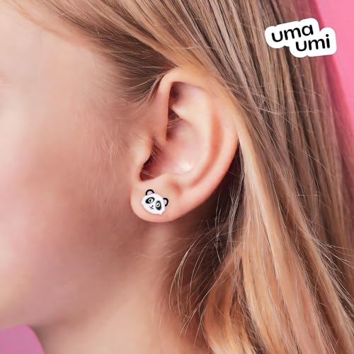 925 Sterling Silver Panda Stud Earrings for Girls Hypoallergenic Safety Screw Back Rhodium Plated - Panda Gifts Earrings for Baby Toddlers Little Teens Kids Jewelry2