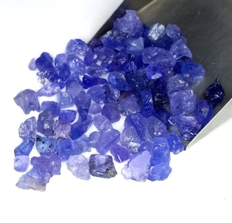 Miniatura 5 de COLORGEMSTONE 70 Carat Natural Raw Tanzanite Stone, Rough Crystals for Jewelry Making, Tiny Rough Chakra Healing Gemstones, Birthstone, Loose