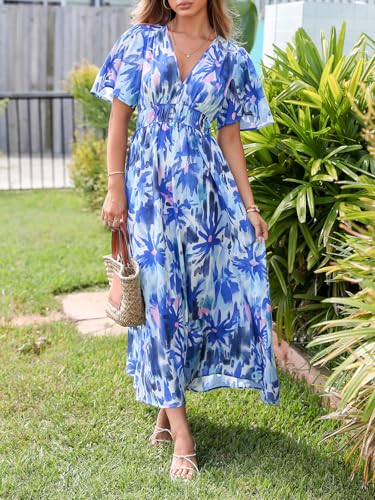 Image of Flessibili Womens Summer Floral Maxi Dress Wedding Guest Party Long Dresses 2026