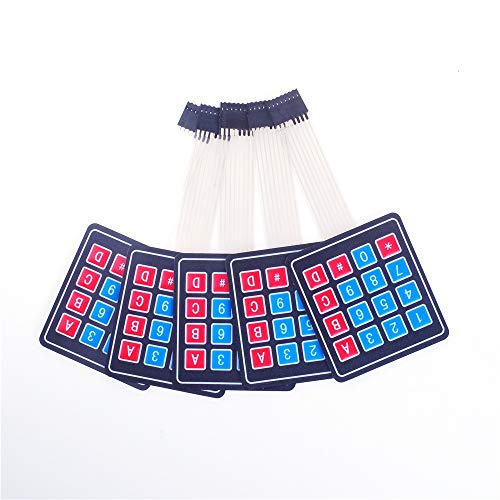 ANGEEK 5 Pcs 16 Key Membrane Switch Keypad 4X4 Matrix Keyboard for arduino DIY Kit