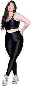 Conjunto Fitness Plus Size Cós Alto Top de Academia e Calça Cintura Alta 3D