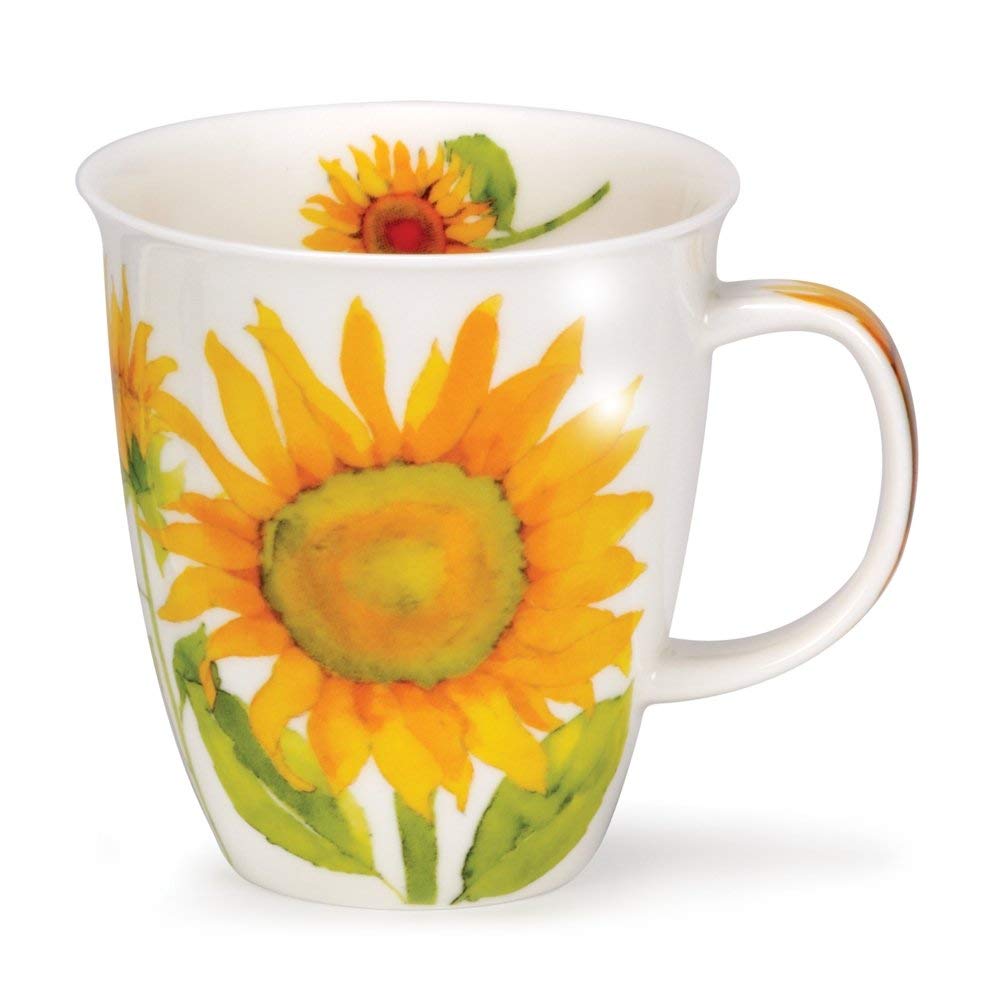 Dunoon Transparent Nevis Fine Bone China Mug - Flora Sunflower