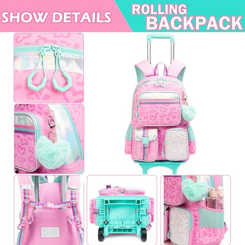 Kids Rolling Backpack for Girls Backpack with Wheels for Elementary Student4