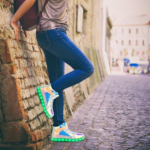 Image of Light Up Shoes Men Women LED Shoes USB Charging Adult High Top LED Sneakers Glow in The Dark Footwear for Dancing Party Festivals Festivals