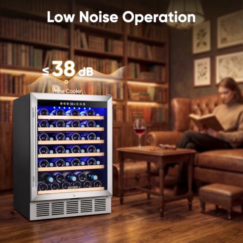 Image of 24 Inch Wine Fridge, 54 Bottle Wine Cooler Refrigerator