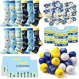 Shyyween 120 Pcs Down Syndrome Accessories Set World Down Syndrome Day Socks Ribbon Bracelets Pin Yellow...