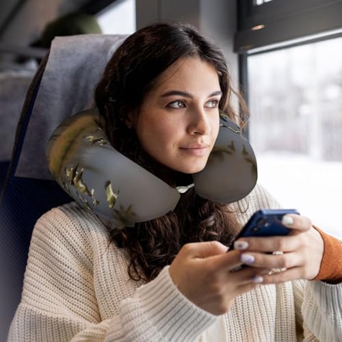 Almohada de cuello poliéster negra para viaje miniatura 6