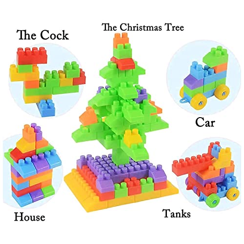 Image of Gambit Bulid Structures Interlocking Play Mat Train Blocks Set (200 Pieces) Smart Activity Fun and Learning Train Blocks for Kids - Multi-Color