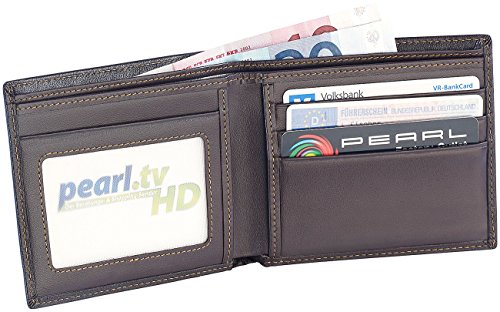 Preisvergleich Produktbild Carlo Milano Portmonee: Klassischer Geldbeutel mit Echtleder überzogen, braun (Brieftaschen)